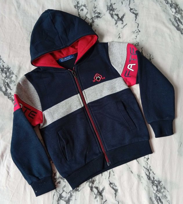 Кофта на замочку на хлопчика 5 років, утеплена кофта з капюшоном