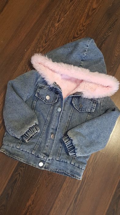 Дитяча куртка джинсовка утеплена хутром