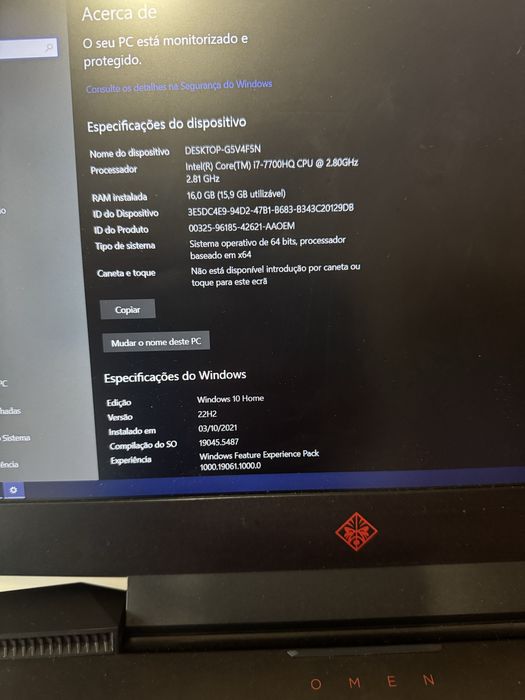 Hp omen 15 portatil