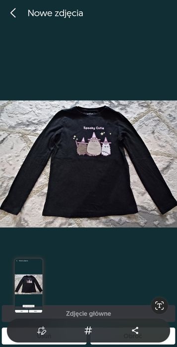 Reserved 140 halloween Pusheen bluzka dziewczeca