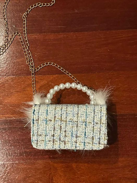 Carteira Infantil Azul com Velcro e Cordão - como nova