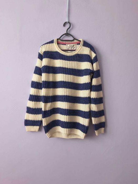 Sweter uniseks, akryl, w paski