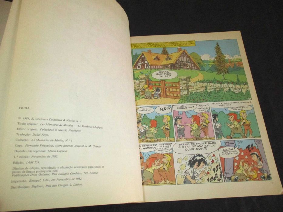 Livro BD Memórias de Matias O Tambor Mágico Uderzo