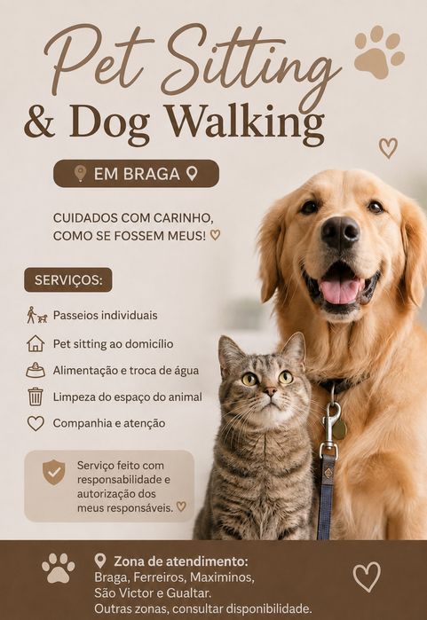 Pet sitting & dog walking em Braga