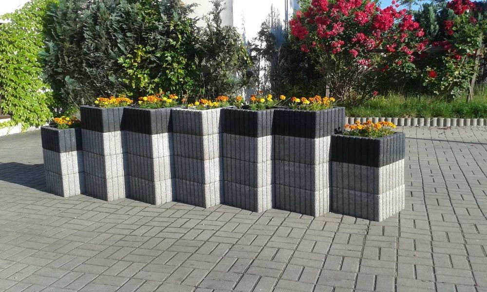gazon betonowy donica betonowa 40x40x20 kolor szary