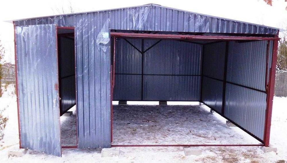 Garaż  blaszany 5x5 dwuspadowy