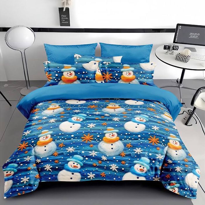 На подарунок! Новорічна святкова постільна білизна постель фланель 5D