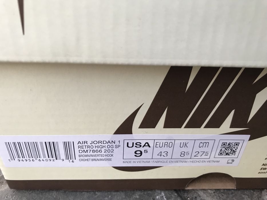 Jordan 1 Retro Low Travis Scott Velvet Brown Dark Mocha