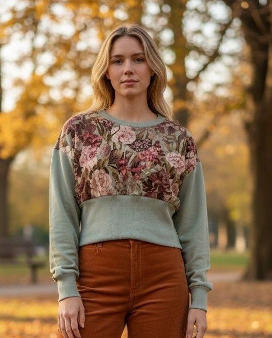 Auri&Lili nowa krótka bluza z szerokim ściągaczem M