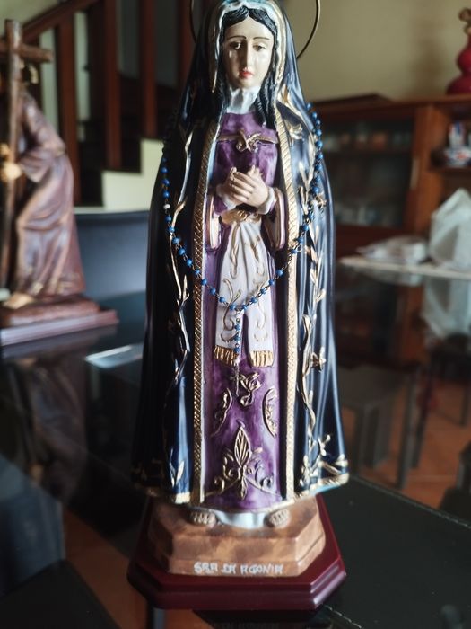 Arte sacra estátua da Nossa Senhora da Agonia 30cm