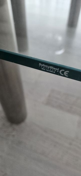 Mesa de Vidro Temperado 12mm (200x100 cm) e Pés em Inox – Excelente Estado