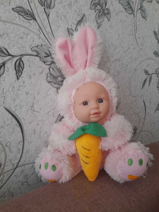 Мягкая игрушка пупс зайка