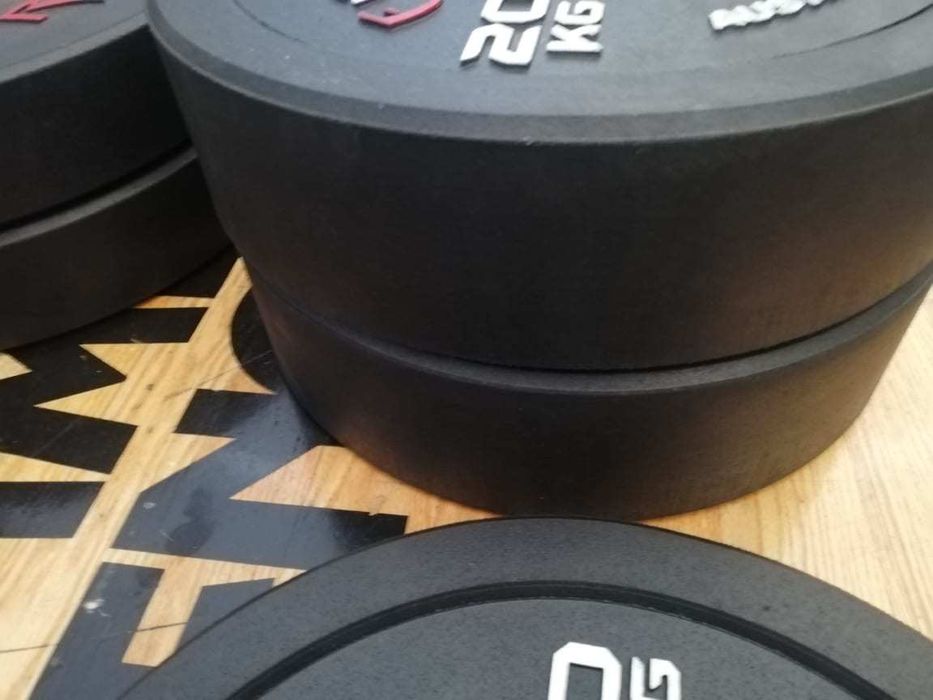 GRYF olimpijski 220cm + 100kg obciążenia gumowego fi 50mm/45cm bumper