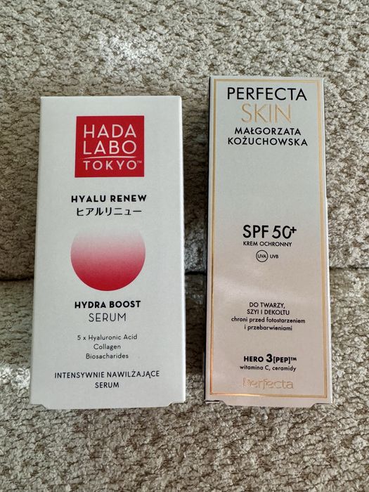Zestaw Hada Labo Hyalu Renew Serum Perfecta Skin SPF 50 krem ochronny