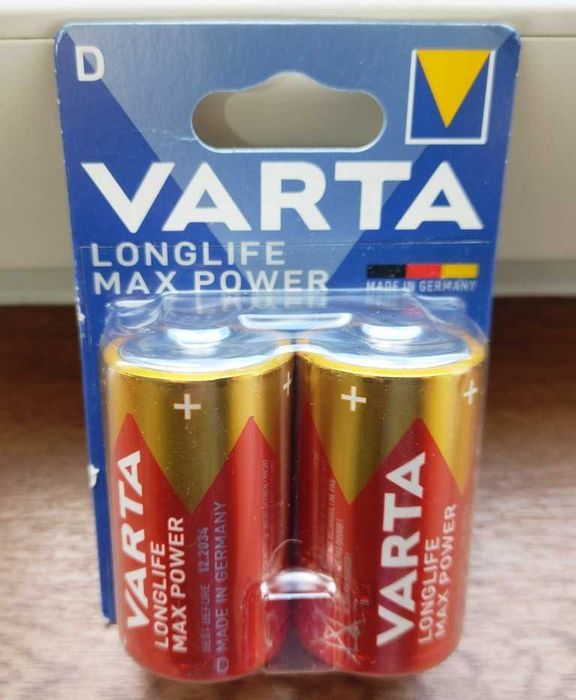 Батарейки VARTA Longlife Max Power D/LR20 2шт