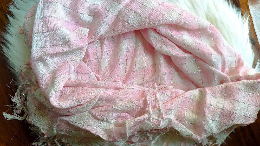 Lenço Rosa e Branco para Pescoço - Mulher