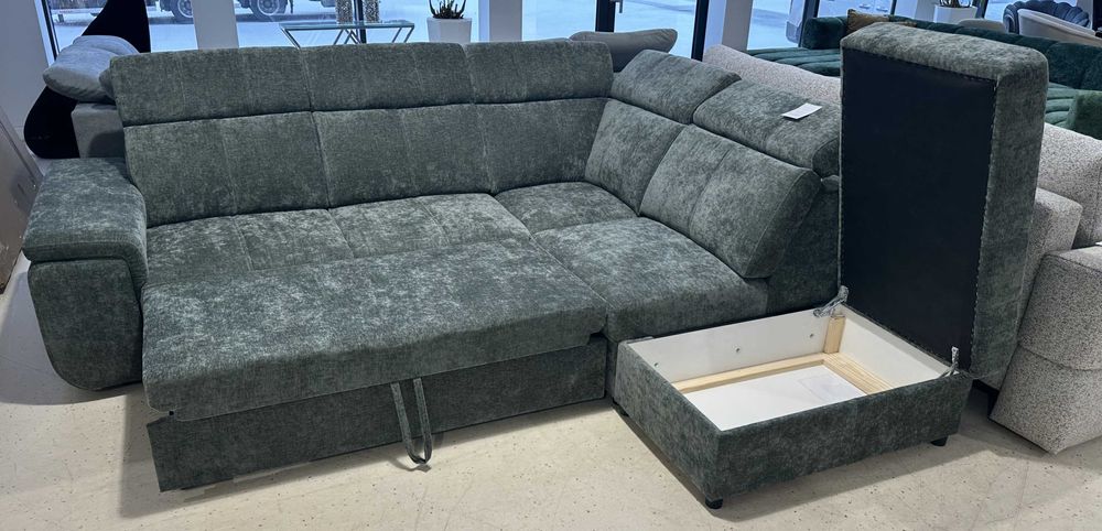 Narożnik LENI – Nowoczesny Głębi Zieleni | Wyprzedaż Ekspozycji