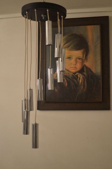 candeeiro vintage space age sputnik. 1970. 10 luzes