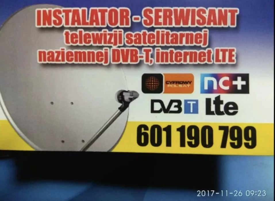 Serwis montaż ustawienie anteny satelity CANAL+ POLSAT BOX ŚWIDNICA