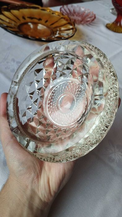 Szklana popielnica PRL