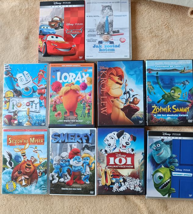 Zestaw 10 płyt dvd z bajkami