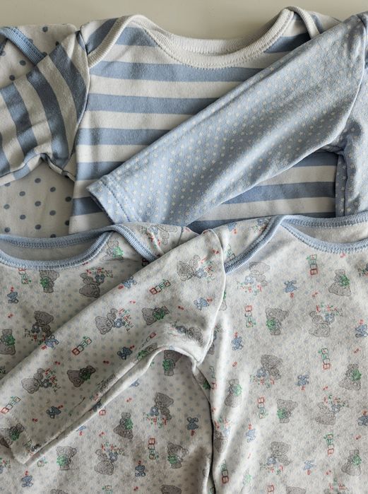 Zestaw, komplet 5 x body dziecięce; 74; niebieskie
Rozmia