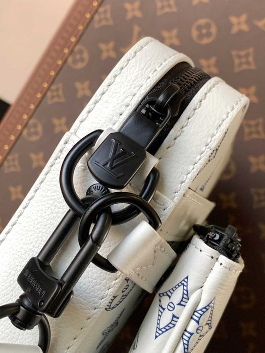 LOUIS VUITTON TRIO 3в1 мужская сумка белая кожаная кожа оригинал