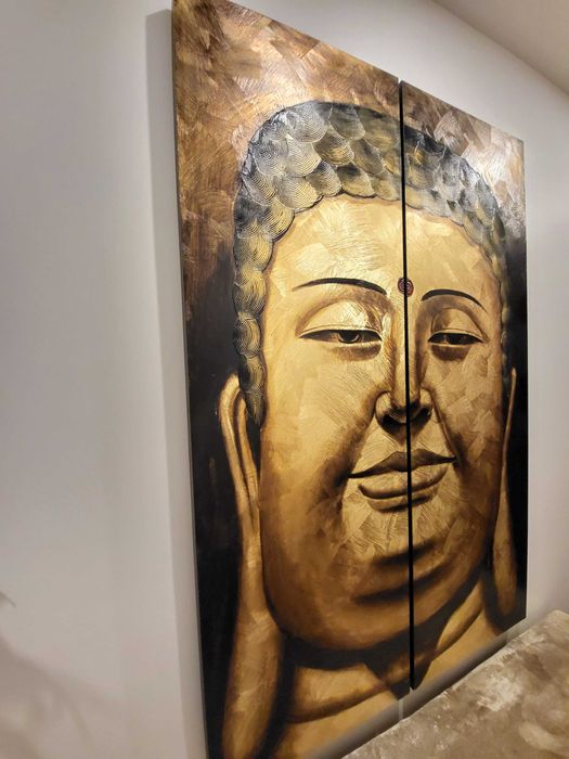 Quadro Buda Dourado (2 peças)