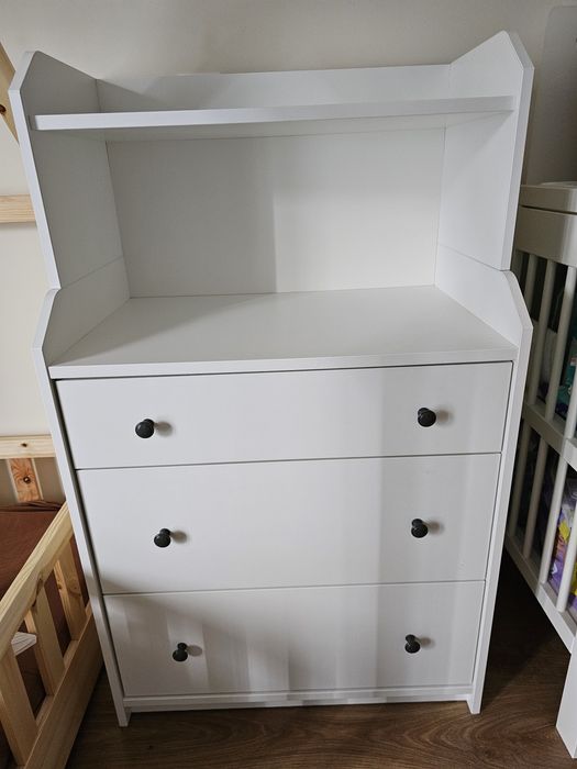 Cómoda Hauga (IKEA) 3 gavetas c/prateleira, branco, 70x116 cm