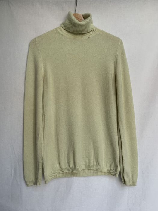 Golf pistacjowy kaszmir wełna S/M basic jasny zielon