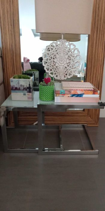 Conjunto de mesas - inox e vidro