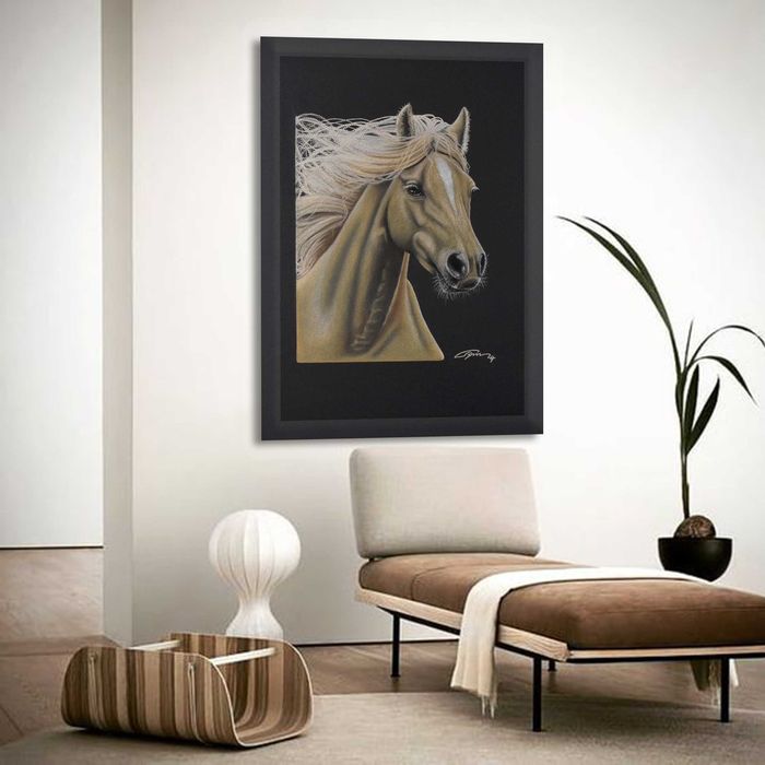 Quadro desenhado a Pastel seco "O Cavalo"
