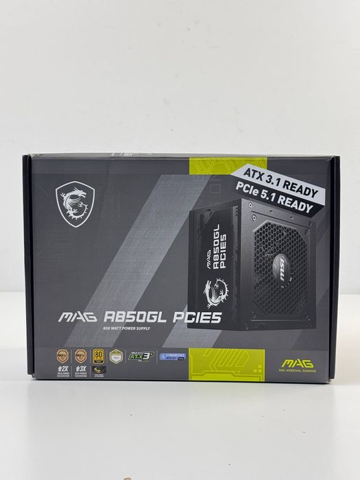 Блок живлення MSI MAG A850GL PCIE5 850W (ATX, 850 Вт, 80 PLUS Gold, повністю модульний) (306-7ZP8A11-CE0)