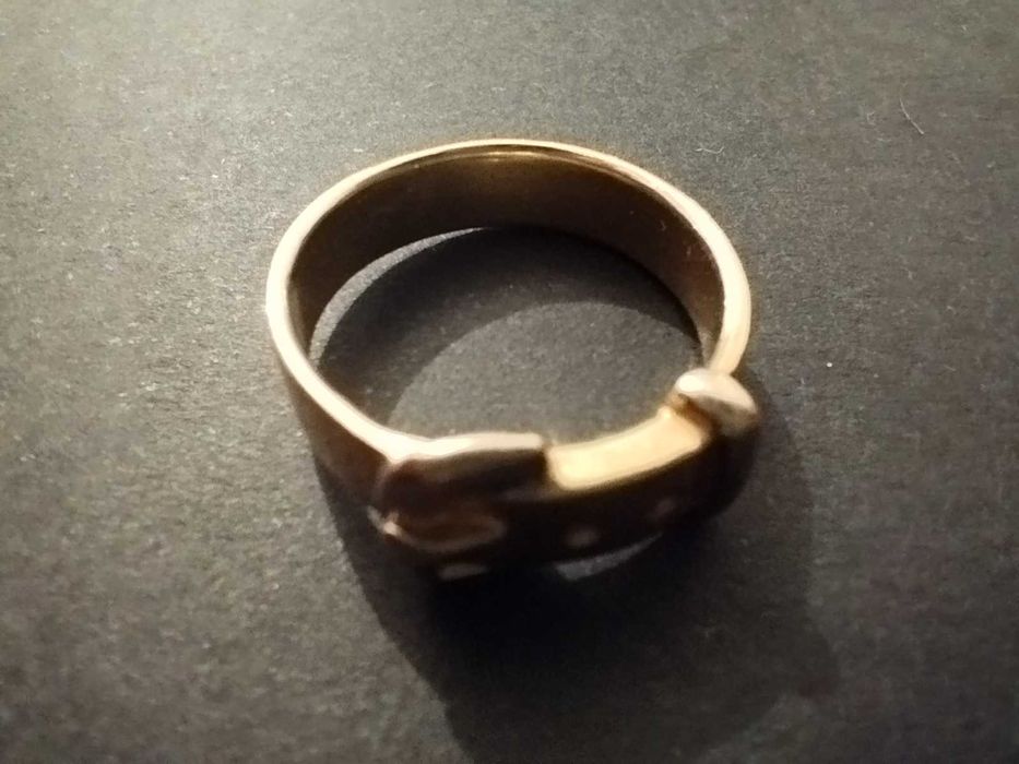 ZŁOTY pierścionek pasek z obrączki R 11 pr.585