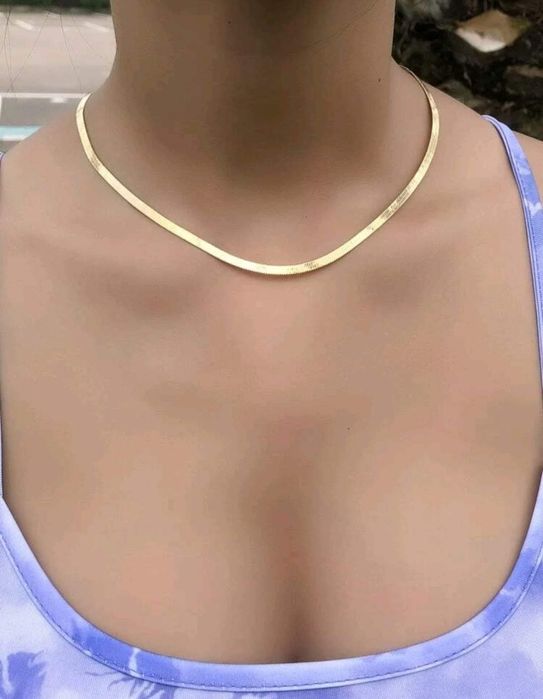 Colar fio, gargantilha - prateado ou dourado - aço inoxidável não oxid