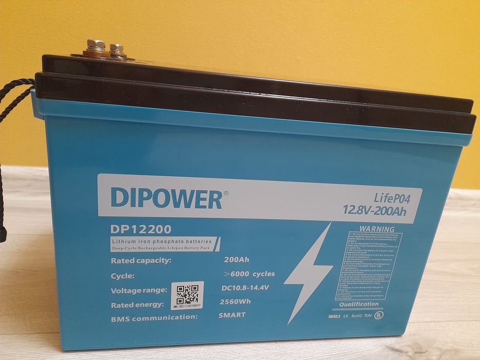 LiFePO4 DIPOWER 12.8 V 200Ah (2560Wh) • BMS 150A • 6000 циклів