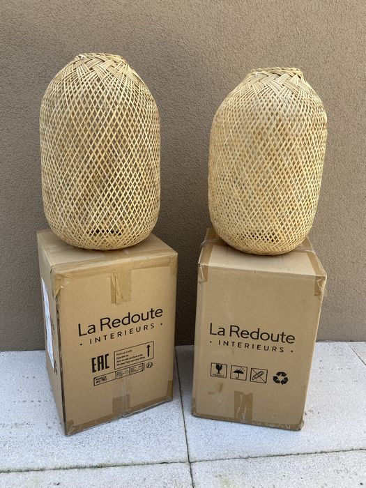 Abajur de tecto em bambu