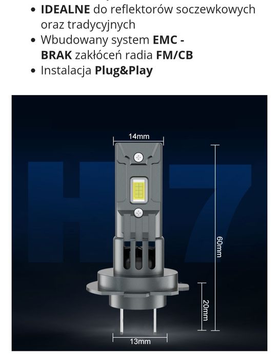 Żarówki H7 Led Nowe