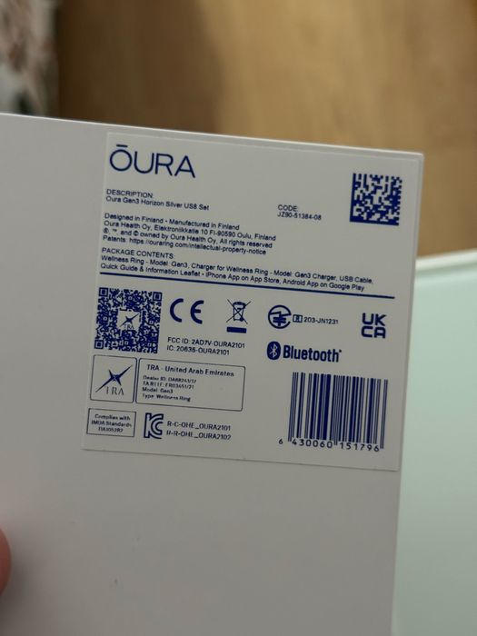 Oura ring 3 horizon silver size 8