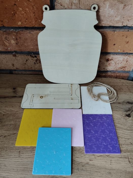 Drewniany słoik motywacyjny nagrody dla dzieci z gwiazdkami