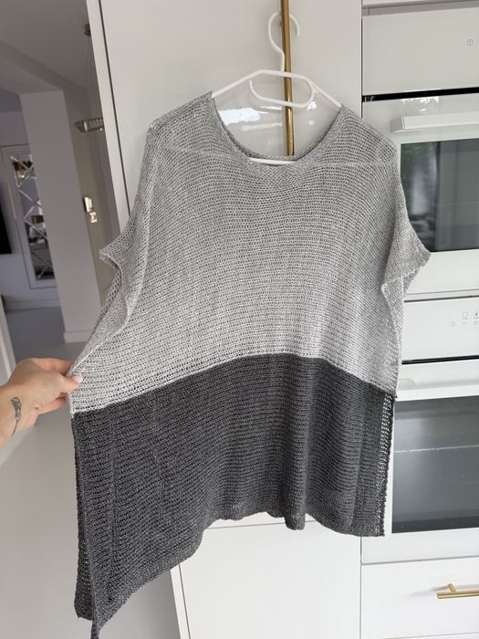 Sweter narzutka kamizelka szara rozmiar uniwersalny