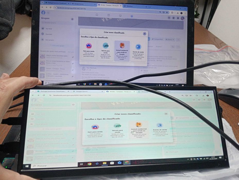 Monitor Portátil 13.3" HD | Slim | USB-C e HDMI | Mod. HD123