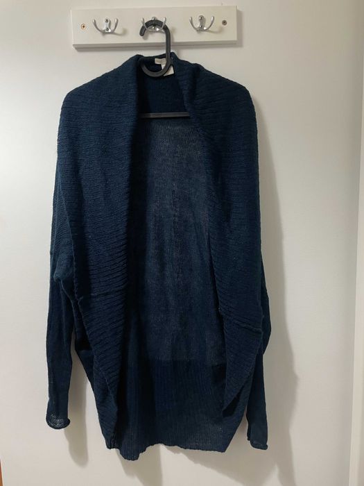 Kardigan oversize M/L granatowy H&M z wełną