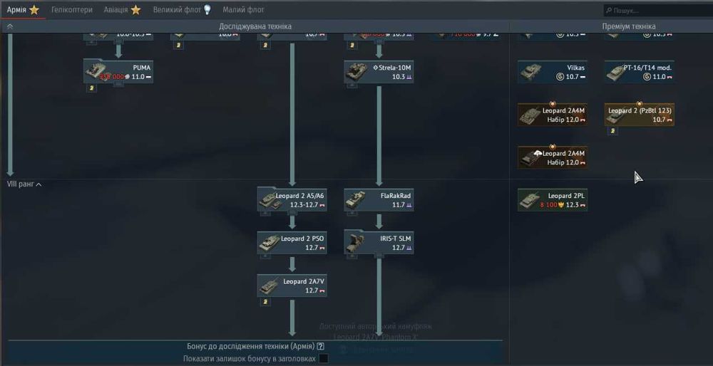 Аккаунти War Thunder, куча націй