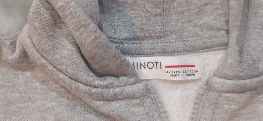 Bluza szara 5.10.15 gruba 104 110 Minoti