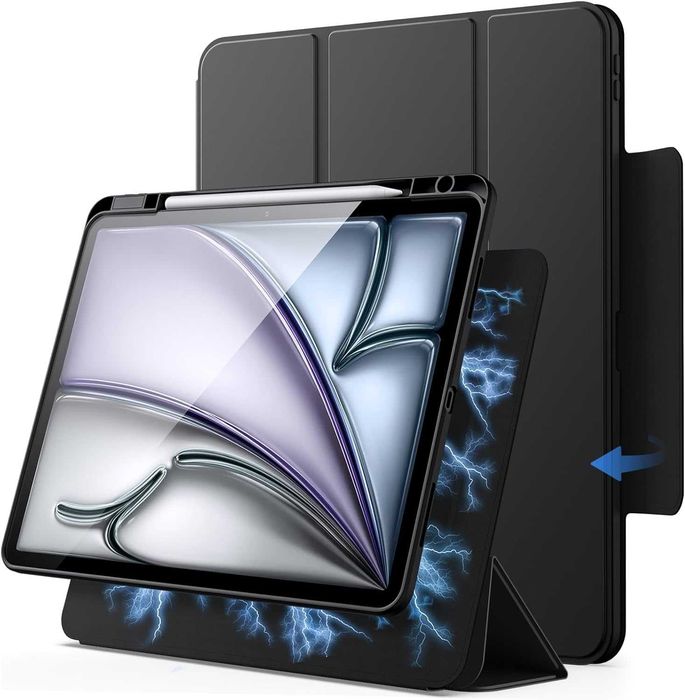 Etui JETech Magnetic Detachable do iPad Air 13" M4 / M3 / M2 – Czarne