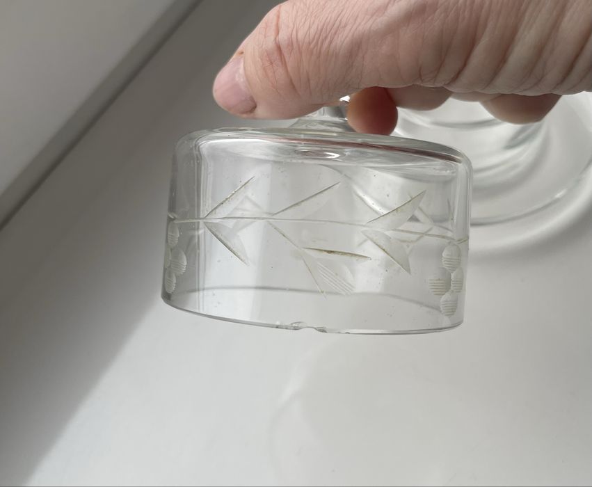 Pojemnik szklany na plastry cytryny PRL