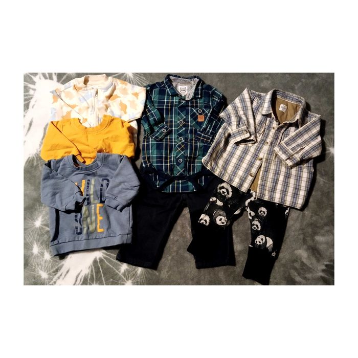 Zestaw ubranek dla chłopca 68, stan bardzo dobry, gratisy