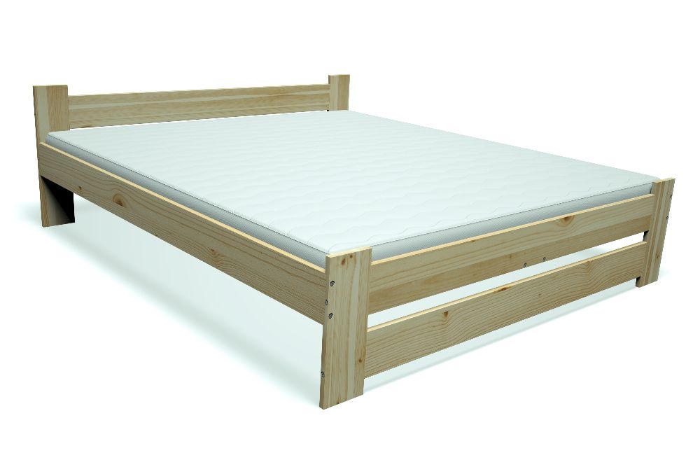 ŁÓŻKO 120x200 DREWNIANE z materacem sosnowe