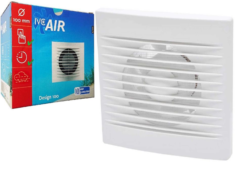 Wentylator elektryczny 230V łazienkowy IVC AIR 100mm 10cm Standard CE